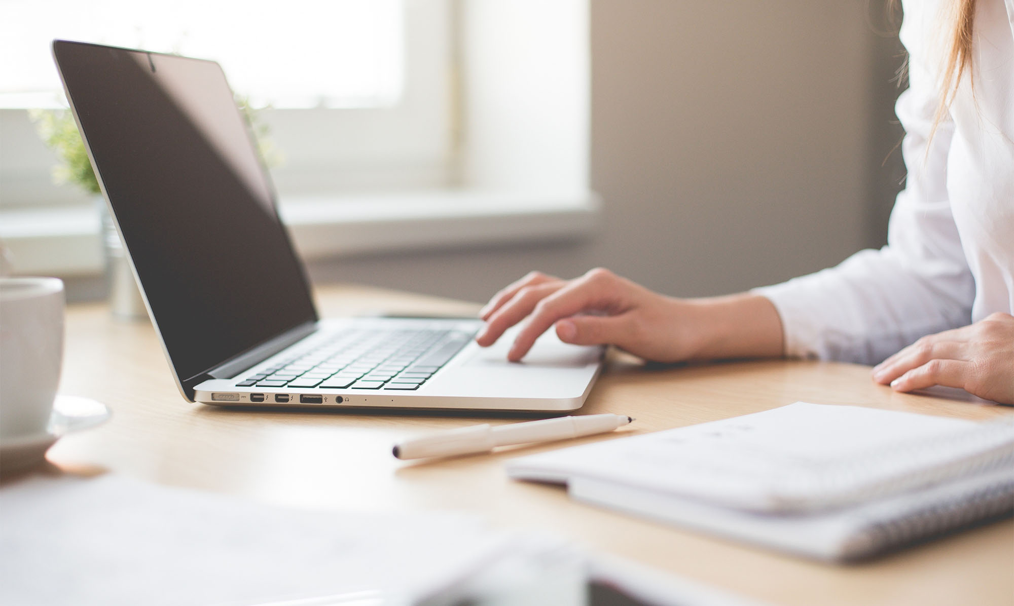 Person using a laptop